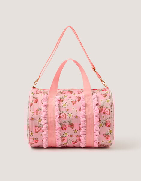 Strawberry Gingham Duffle Bag, , large