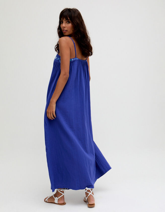 Raffya Thea Embroidered Maxi Dress, Blue (BLUE), large
