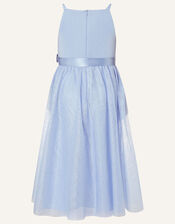 Foil Print Sleeveless Dress , Blue (PALE BLUE), large