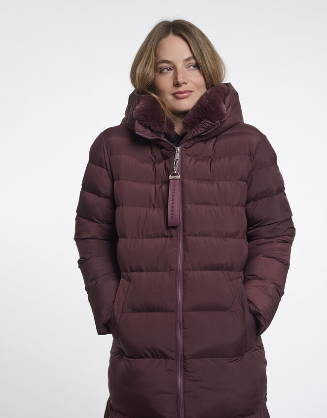 Rino & Pelle Hudson Long Padded Coat , Red (BURGUNDY), large