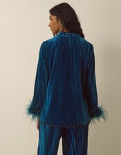Quinn Frogging Feather Velvet Jacket, Teal (TEAL), large