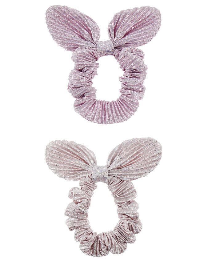 Shimmer Bow Hair Scrunchies, , large