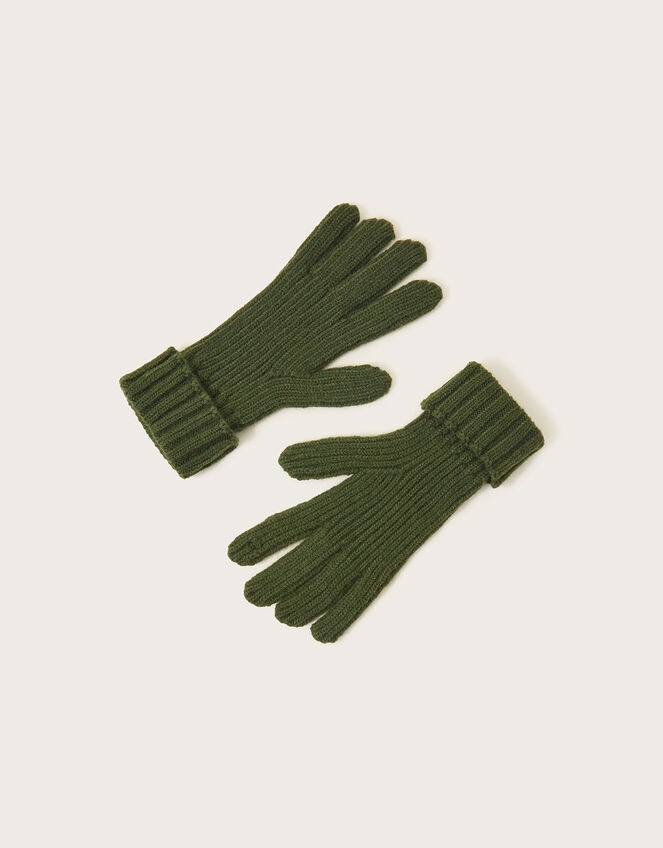 Plaint Knit Gloves, Green (GREEN), large