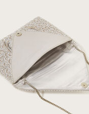 Bird Embellished Bridal Envelope Clutch Bag, , large