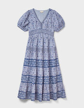 East Tiera Floral Tiered Maxi Dress, Blue (BLUE), large