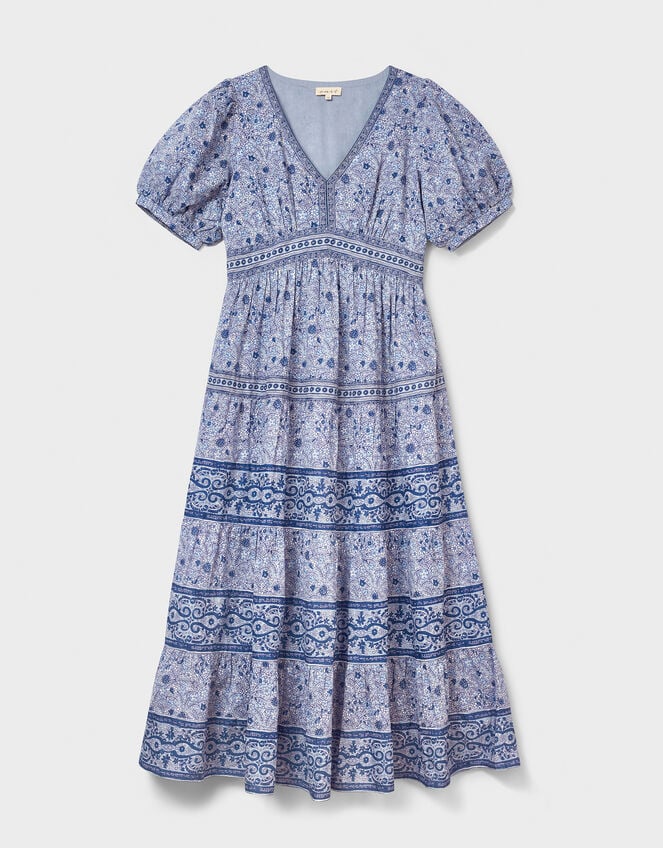 East Tiera Floral Tiered Maxi Dress, Blue (BLUE), large
