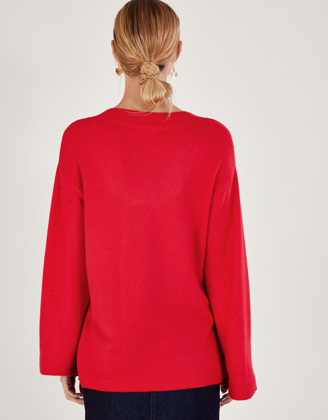 Red embellished jumper new arrivals