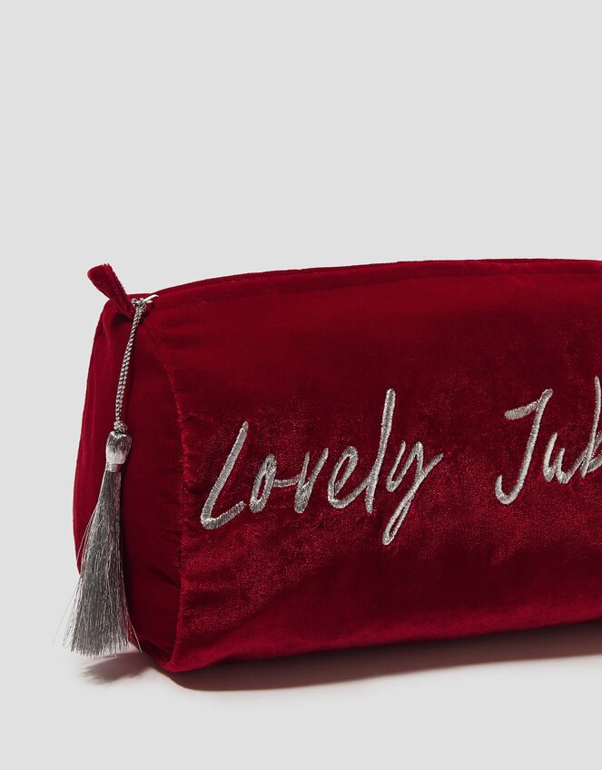 Lovely Jubbly Velvet Make Up Bag, , large
