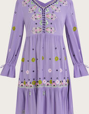 Premium Embroidered Kaftan Dress in LENZING™ ECOVERO™, Purple (LILAC), large