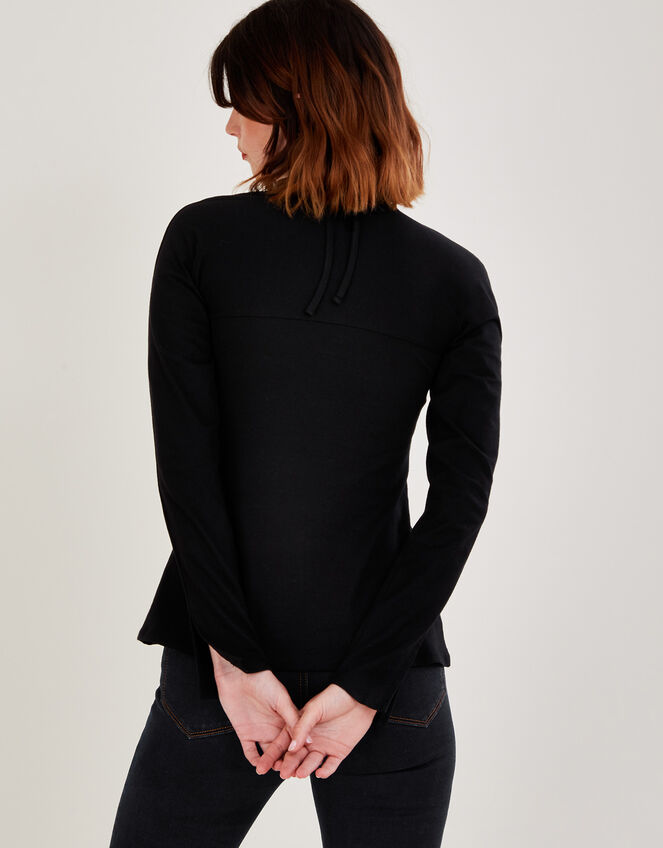 Cut-Out Halter Jersey Top, Black (BLACK), large