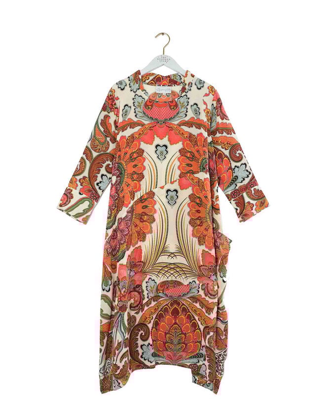 One Hundred Stars Fiesta Print Asymmetrical Midi Dress, Multi (MULTI), large