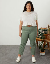 Safia Denim Jeans, Green (KHAKI), large