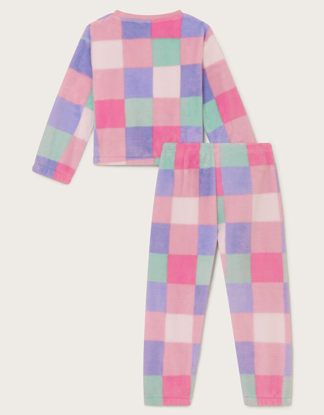Checkerboard Fleece Sweatshirt and Joggers Set, Multi (MULTI), large