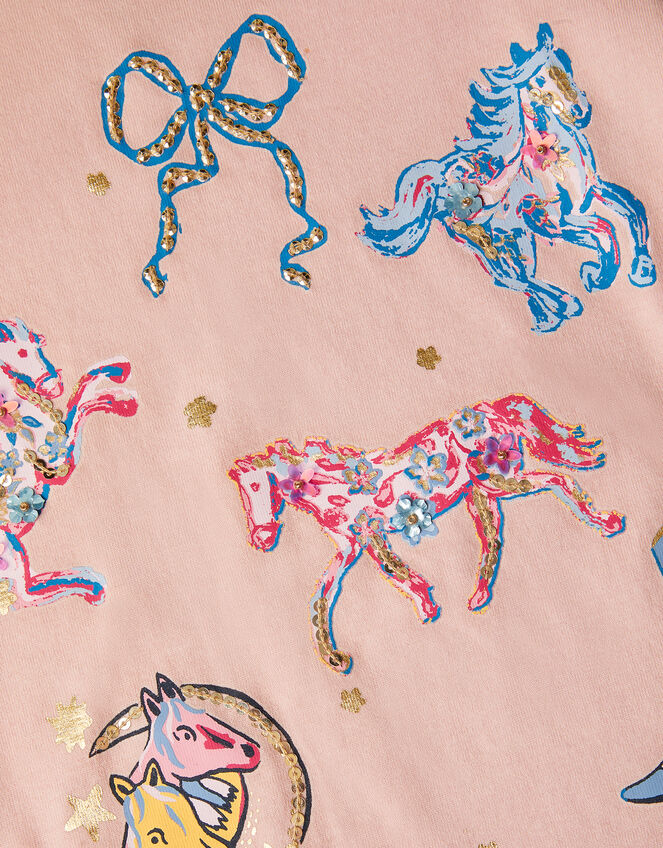 Western Horse Print Top, Pink (PINK), large