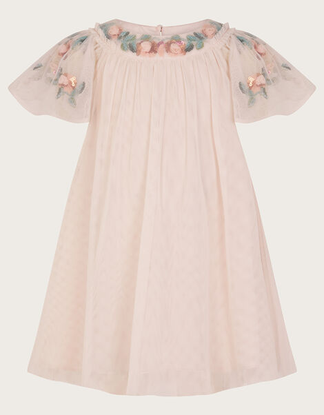 Baby Evi Embellished Tulle Swing Dress, Pink (PINK), large