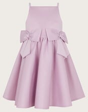 Two-Bow Scuba Dress, Purple (LILAC), large