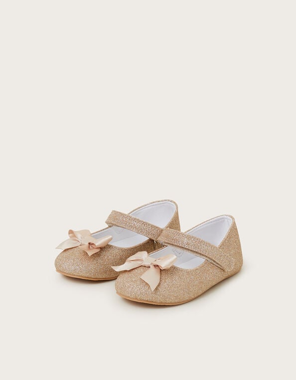 Baby Glitter Bow Walkers, Gold (GOLD), large