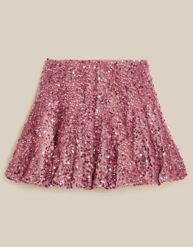 Monsoon x Queens of Archive Sequin Velvet Skirt, Pink (PINK), large