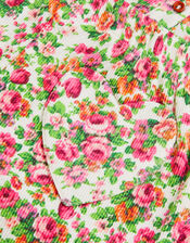 Floral Print Ribbed Short Pyjama Set, Cream (CREAM), large