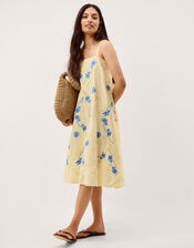 Sophie Embroidered Midi Cami Dress, Yellow (YELLOW), large
