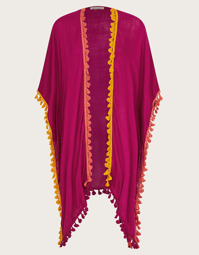 Contrast Tassel Beach Cover-Up, Pink (PINK), large