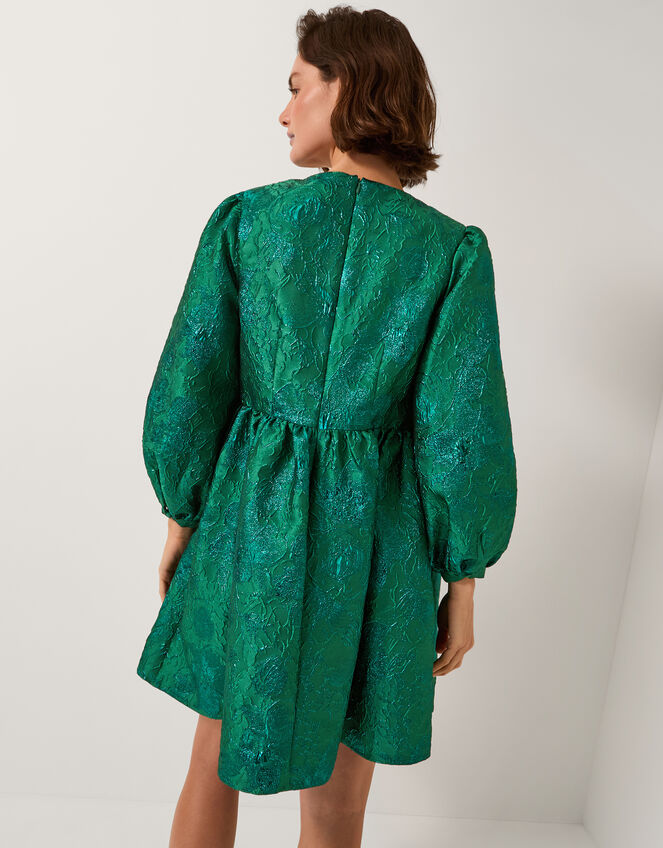 Jolene Jacquard Mini Dress, Green (GREEN), large