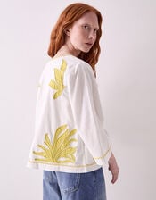East Mella Hand-Appliqu&eacute; Cotton Top, White (WHITE), large