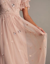 Catherine Embellished Maxi Dress with Recycled Polyester, Pink (BLUSH), large