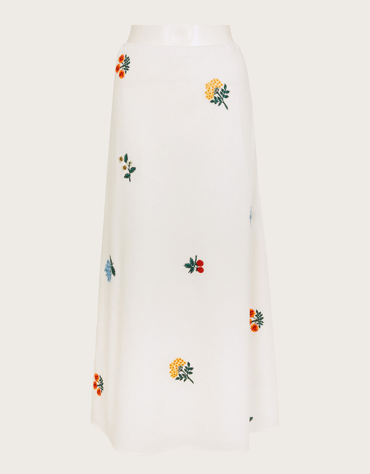 Piera Embroidered Midi Skirt Ivory Skirts Monsoon US