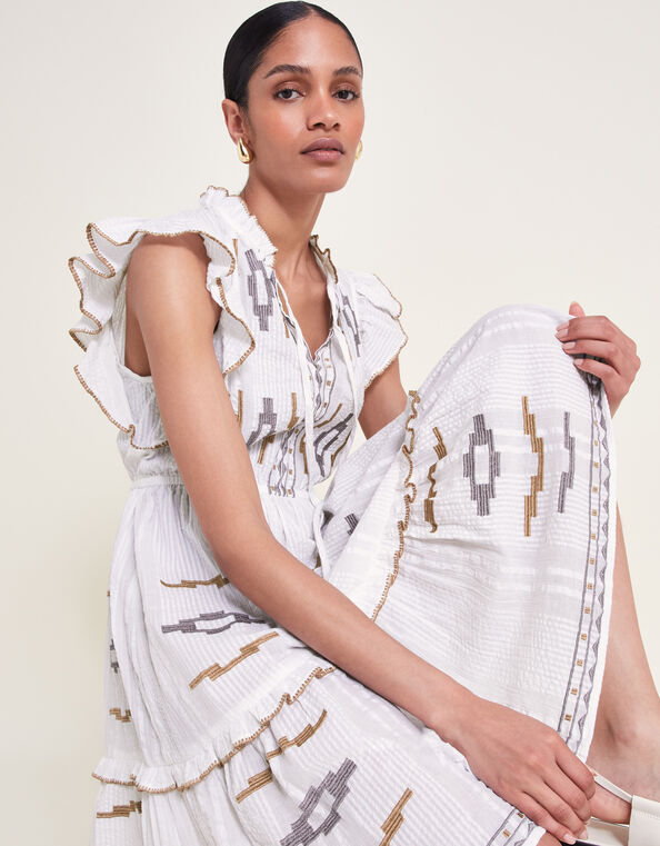 Ula Embroidered Dress, Ivory (IVORY), large