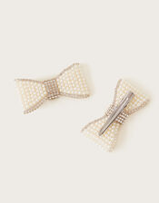 Pearl Bow Clips Twinset, , large
