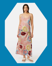 Abstract Print Midi Wrap Skirt, Pink (PINK), large