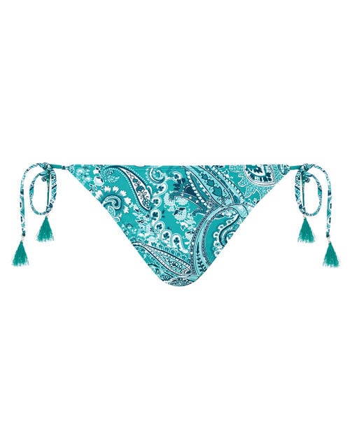 Paisley Bikini Briefs with Recycled Polyester, Blue (TURQUOISE), large