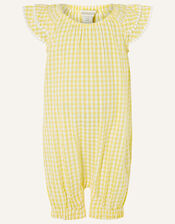 Baby Seersucker Romper, Yellow (YELLOW), large