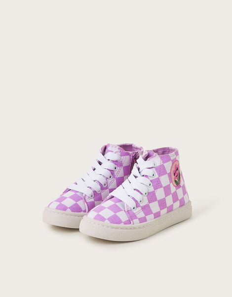 Checkerboard High-Top Trainers, Multi (MULTI), large