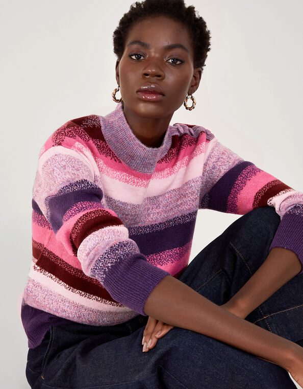 Stripe Sweater , Pink (PINK), large