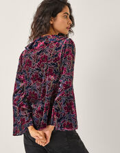 Milena Devor&eacute; Ruffle Blouse, Purple (PURPLE), large