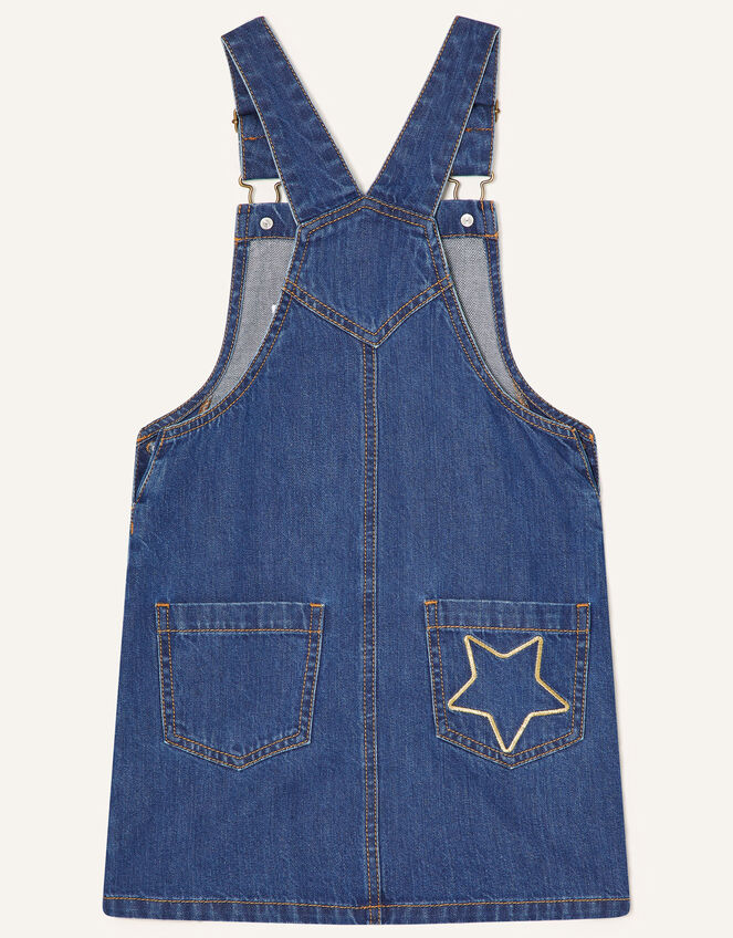 Star Denim Pinny Dress, Blue (BLUE), large
