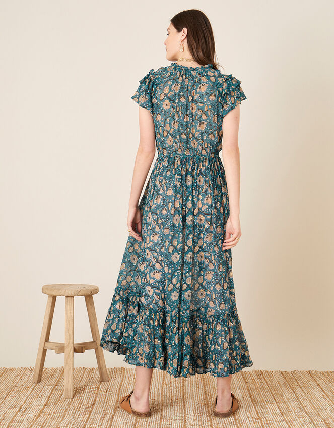 ARTISAN STUDIO Printed Maxi Dress , Blue (BLUE), large
