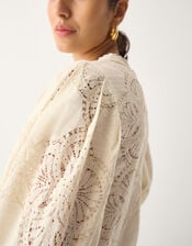 Imogen Lace Insert Blouson Blouse, Ivory (IVORY), large