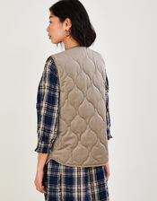 Cord Quilted Gilet , Brown (MUSHROOM), large