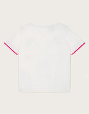 Tropical Palm Print T-Shirt, White (WHITE), large