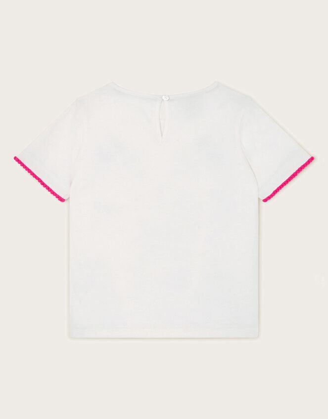 Tropical Palm Print T-Shirt, White (WHITE), large