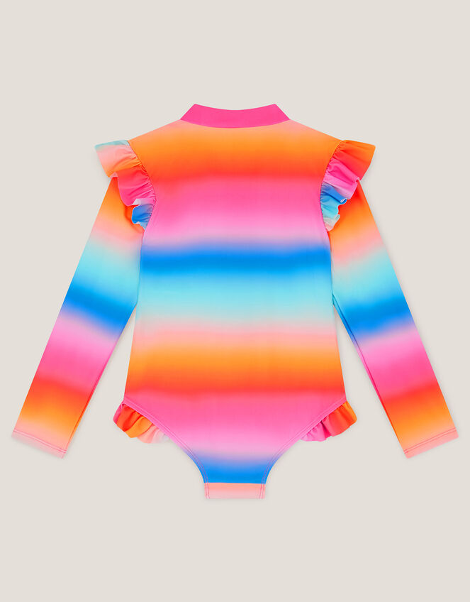 Rainbow UPF50+ Long Sleeve Swimsuit, Multi (MULTI), large