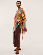 Iris Floral Print Mini Kaftan, , large
