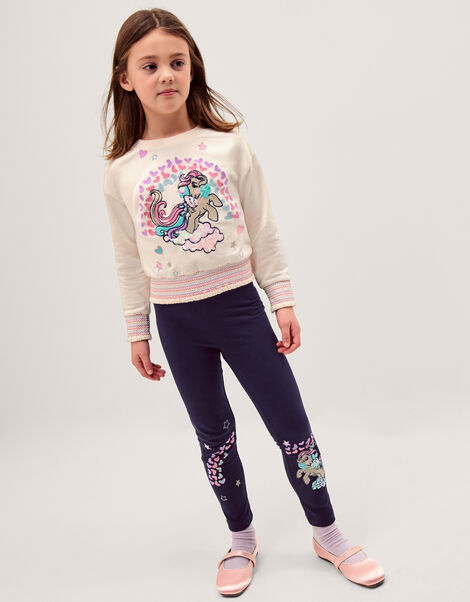 Monsoon x My Little Pony Embroidered Leggings, Blue (NAVY), large