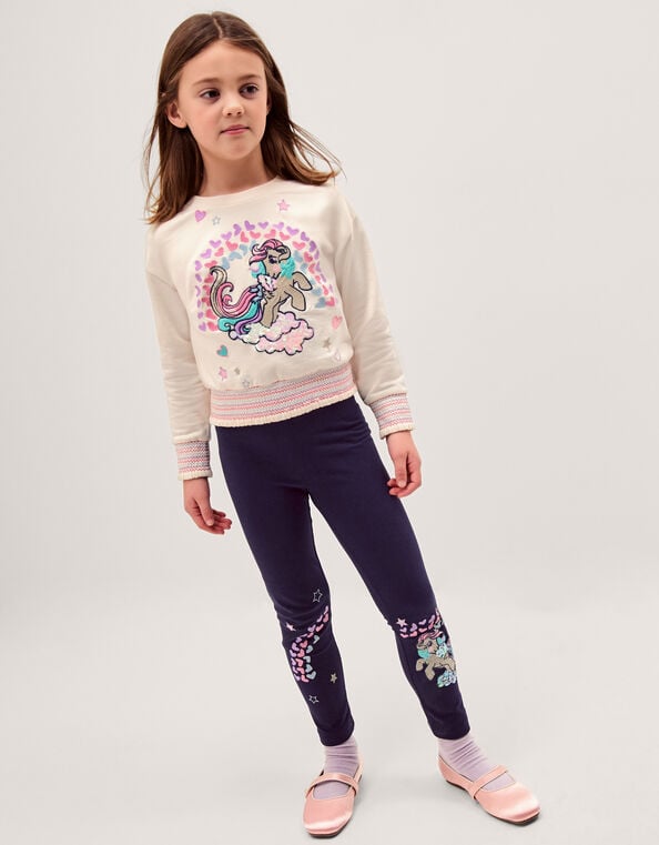 Monsoon x My Little Pony Embroidered Leggings, Blue (NAVY), large