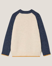 Bear Scene Knit Sweater, Camel (BEIGE), large