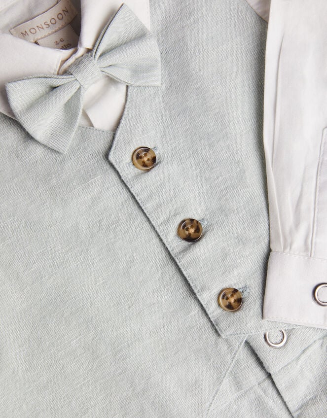 Newborn Arlo Waistcoat Romper, Green (SAGE), large