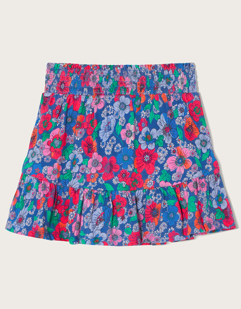 Floral Print Skort, Blue (BLUE), large